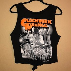 Clockwork Orange ripped t-shirt crop